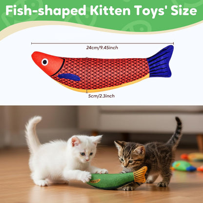 Catnip Saury Fish Toy for Cats – Interactive Crinkle Kicker Chew Toy for Indoor Cats, Kittens & Adult Cats