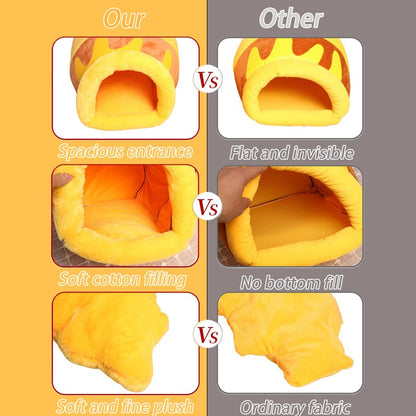 Honey Pot Cat Cave Bed – Soft Plush Cat House with Thick Rebound Sponge & Removable Washable Cushion for Cats and Kittens